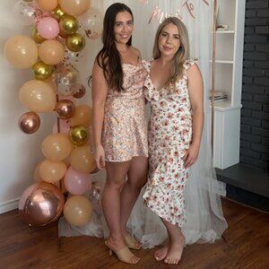 Hello Molly white floral midi dress with open back tie detail